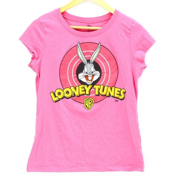 LOONEY TUNES (2010) Official Girls Pink Bugs Bunny Cartoon T-Shirt Size XL 15/17 - Picture 1 of 8